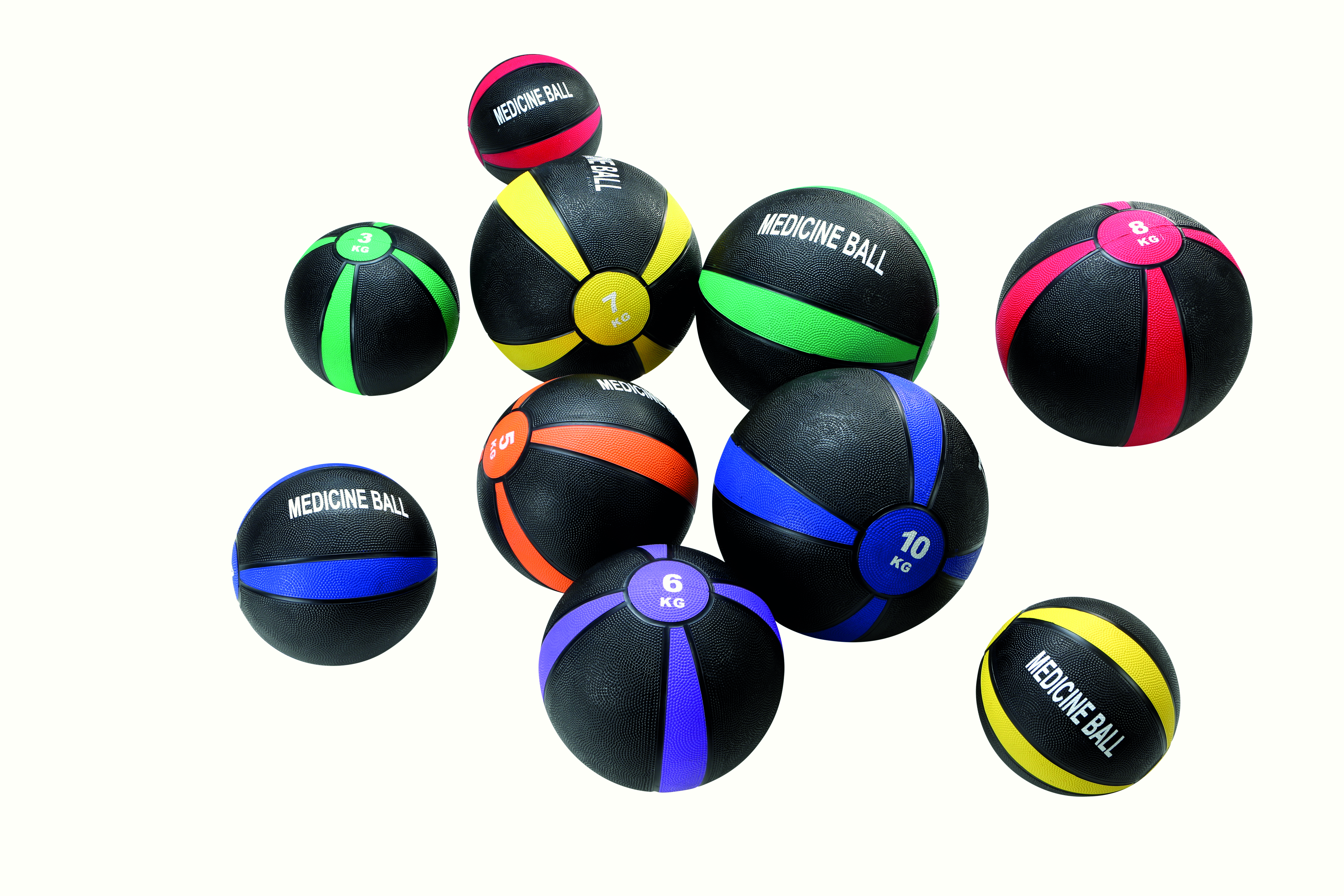 Medizinball 1 kg - ∅ 19 cm - schwarz-gelb