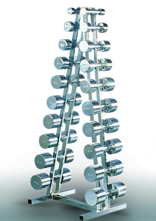 Hantelständer Pyramide verchromt