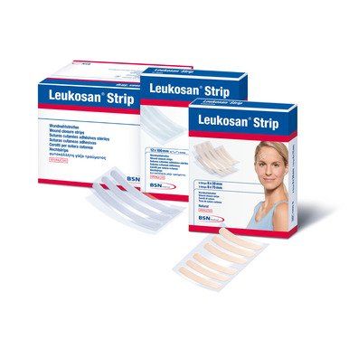 Leukosan® Strip, hautfarben, 6 Strips (38 mm x 6 mm), 3 Strips (75 mm x 6 mm)