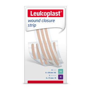 Leukoplast® wound closure strip, beige, 38 mm x 6 mm, 50 x 6 Strips